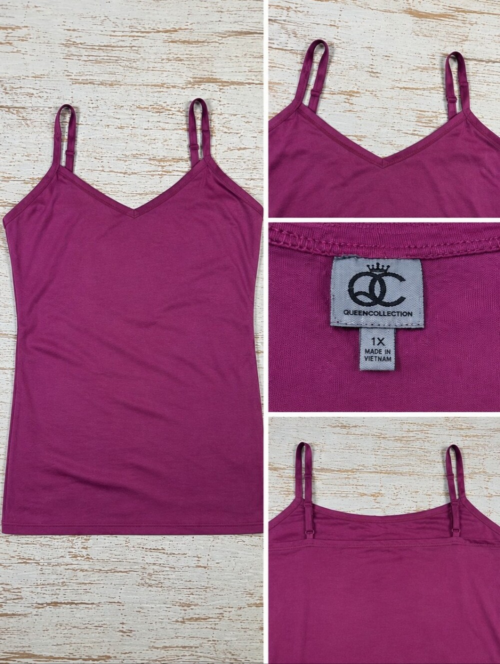 🔥Queen Collection‎ Vneck Adjustable  Strap Tank Top Size 1x